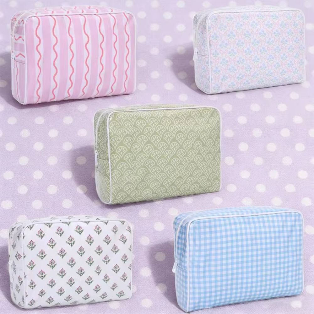 Cosmetic Bags - Polyester PVC Cosmetic Bag Double-layer Color-printed