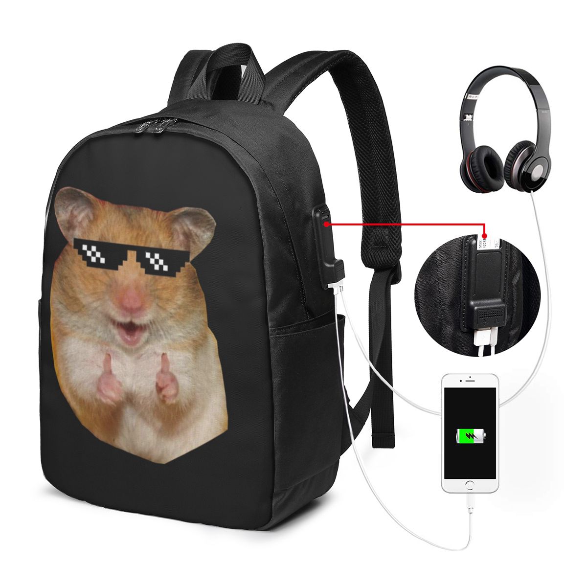 Funny Hamster Backpack Travel  - Backpacks ulasan dan harga