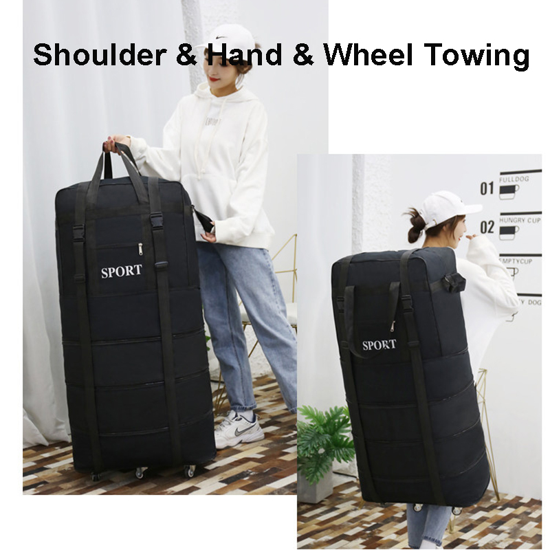 Large Capacity Travel Bag With - Foldable Rolling Luggage Bag ulasan dan harga
