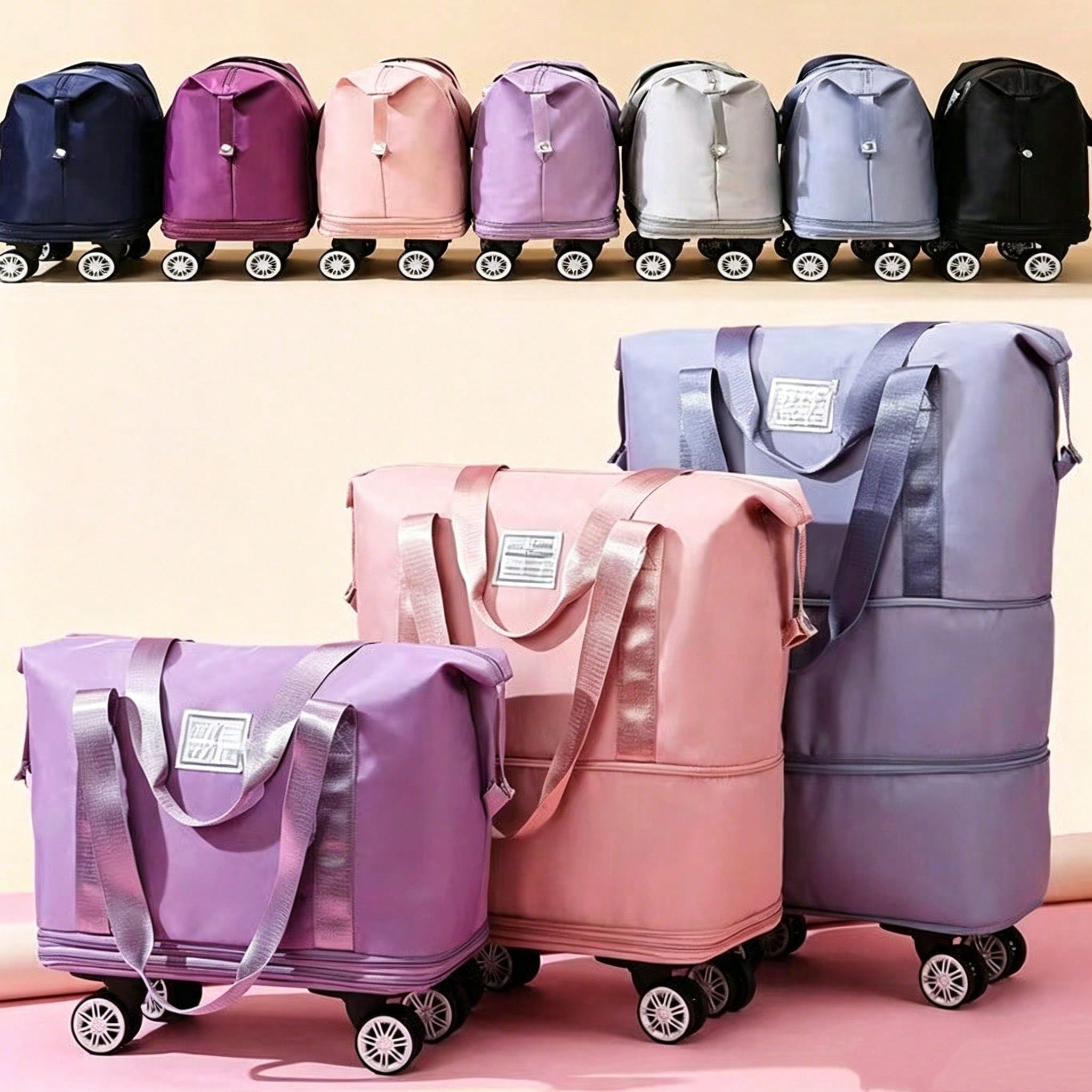 Expandable Rolling Duffle Bag  - Foldable Rolling Luggage Bag ulasan dan harga