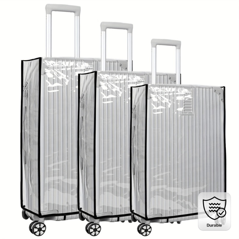 3pcs Stretchy Clear PVC Luggag - Luggage Protective Cover Transparent ulasan dan harga