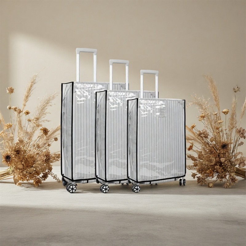 3pcs Stretchy Clear PVC Luggag - Luggage Protective Cover Transparent ulasan dan harga