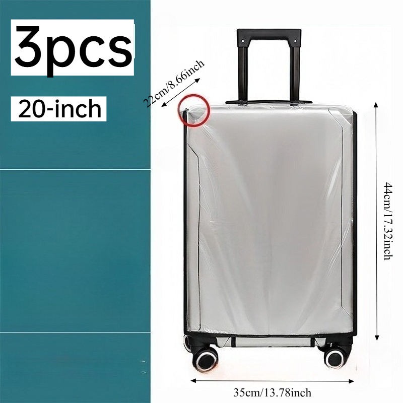 3pcs Stretchy Clear PVC Luggag - Luggage Protective Cover Transparent ulasan dan harga