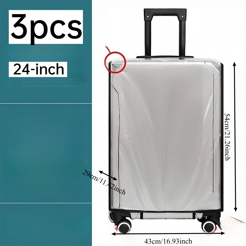 3pcs Stretchy Clear PVC Luggag - Luggage Protective Cover Transparent ulasan dan harga