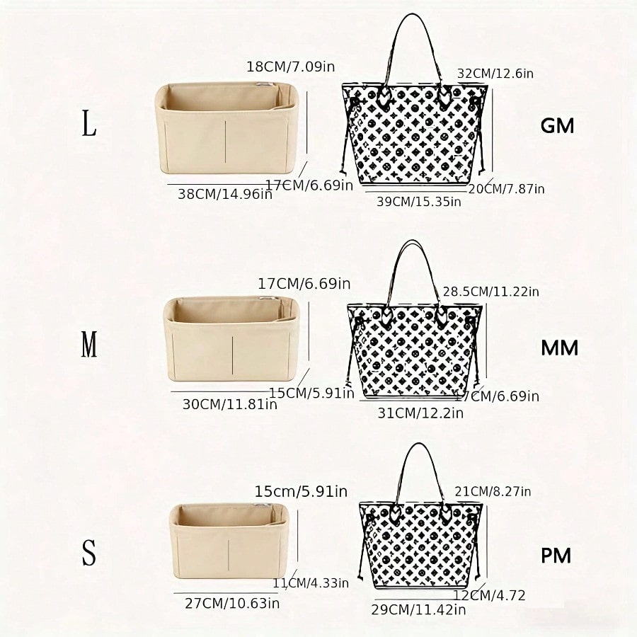 Felt Inset Bag Organizer, Mult - Cosmetic Bags ulasan dan harga
