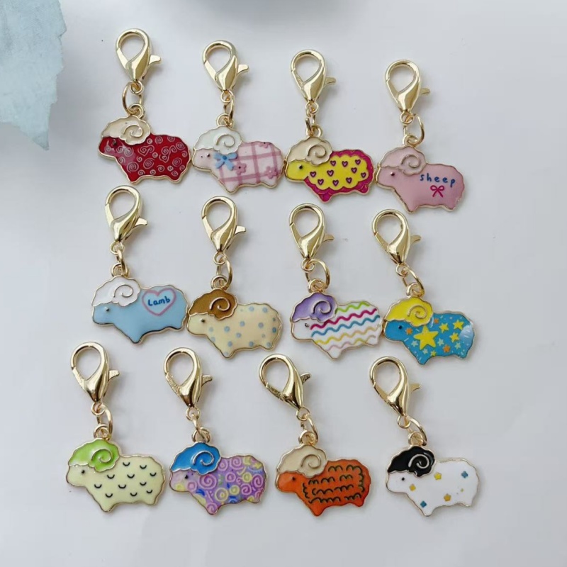 12Pcs Cute Sheep Enamel Keycha - Backpacks ulasan dan harga