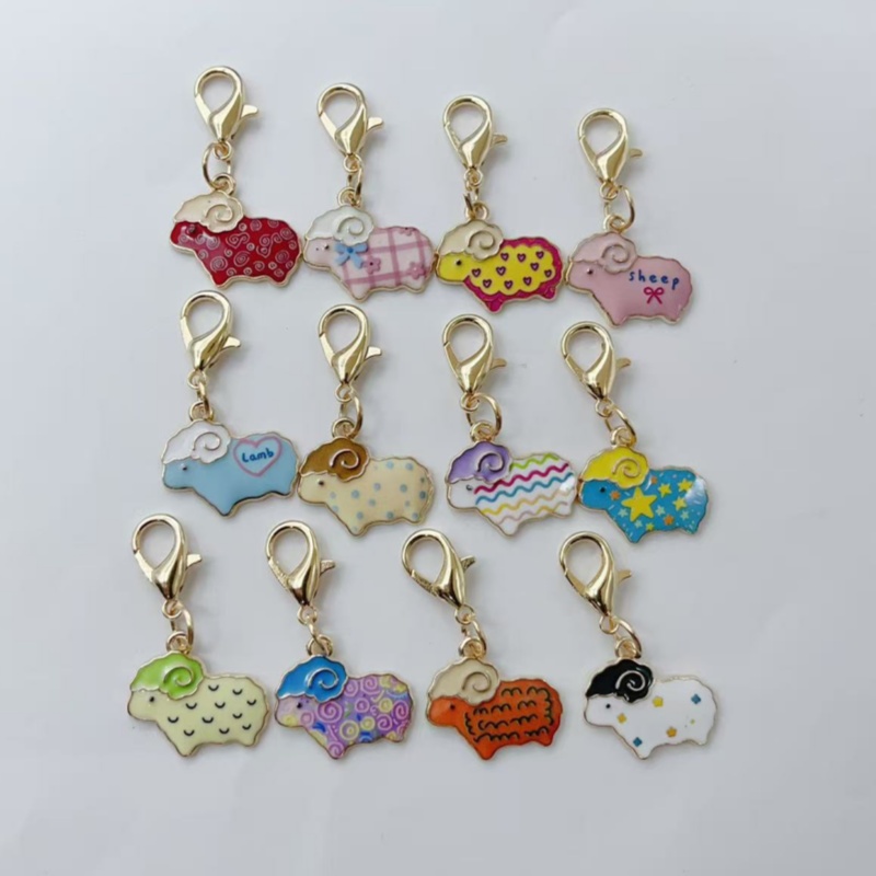 12Pcs Cute Sheep Enamel Keycha - Backpacks ulasan dan harga