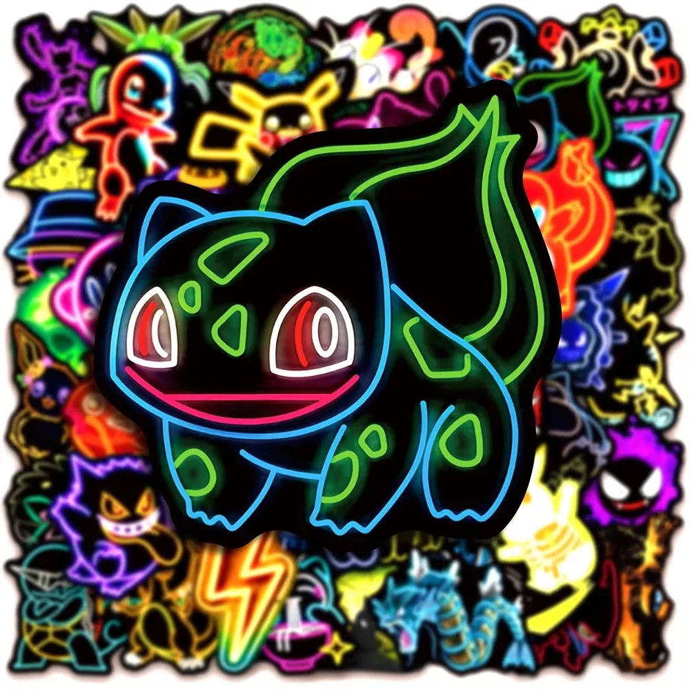 100pcs Neon  Pokémon  Stickers - Handbags ulasan dan harga